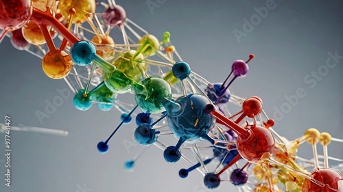 Fototapeta Naklejka Na Ścianę i Meble -  Colorful Molecular Structure.