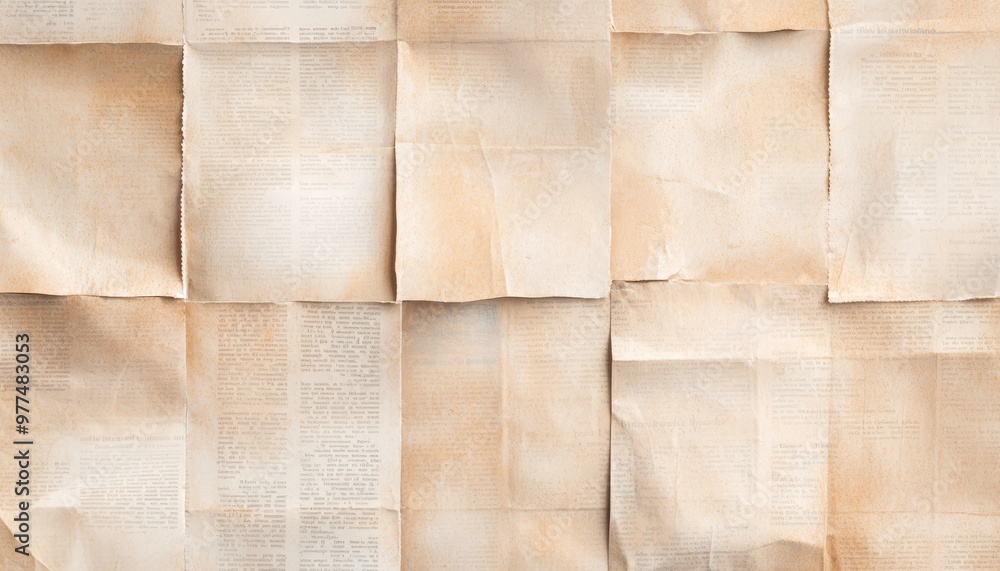 A layered background of old newspaper articles with yellowed, tattered edges and subtle grunge ink blots, capturing an aged, antique feel A layered background of old newspaper articles with yellowed, tattered edges and subtle grunge ink blots, capturing an aged, antique feel