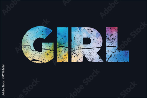 GIRl design on t shirt wavy groovy eye-catching bold colorful quote banner grunge Ethics and morals hold them high PNG 300 DPI digital download, powerful woman, teen girl inspiration, stickers.