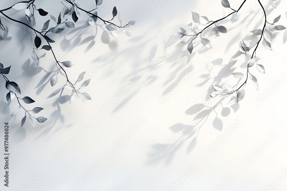 The blurred overlay effect is perfect for natural light photos. Gray shadows of cherry tree branches blooming on white walls provide an abstract neutral background for design presentations. The blurred overlay effect is perfect for natural light photos. Gray shadows of cherry tree branches blooming on white walls provide an abstract neutral background for design presentations.