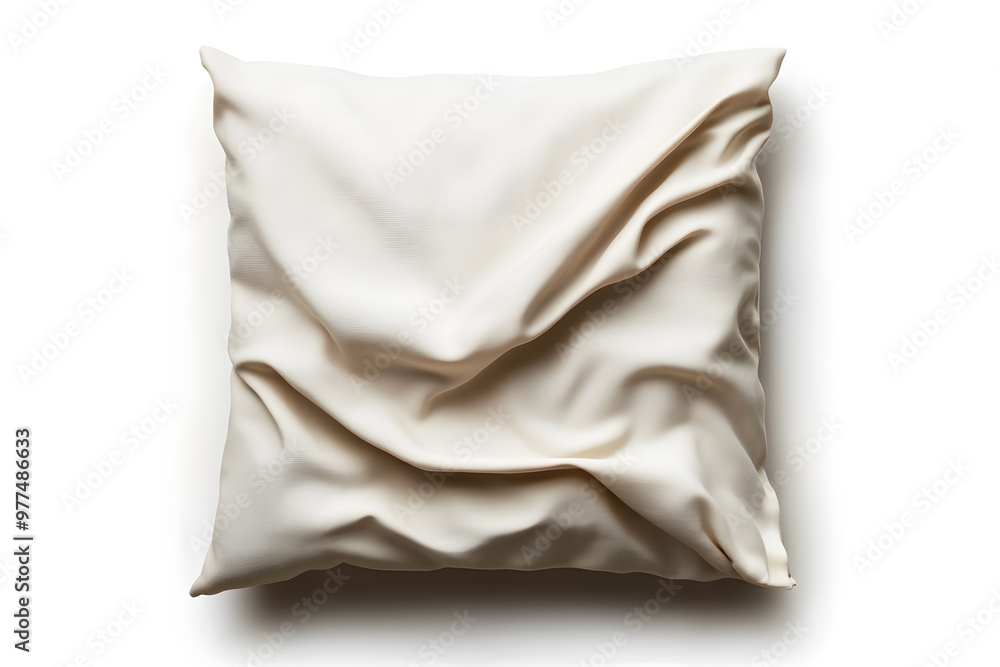 A white pillow mock-up isolated on light background A white pillow mock-up isolated on light background