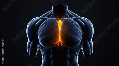 Graph showing the structure of human muscular system torso muscles pectoral muscles