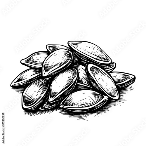 sunflower seeds isolated on white