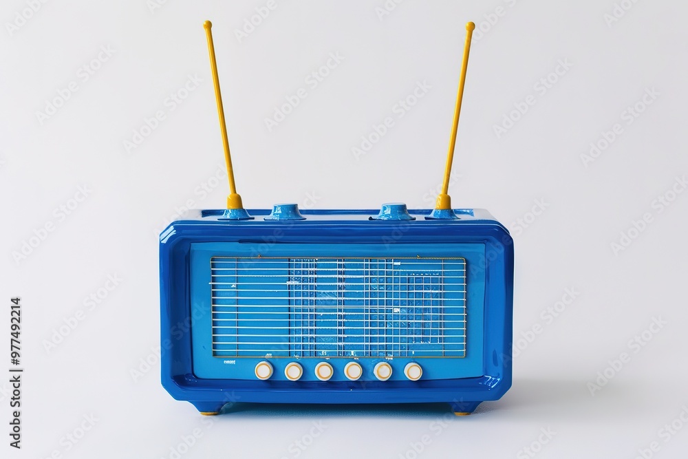 Obraz premium Vintage radio isolated on a white background