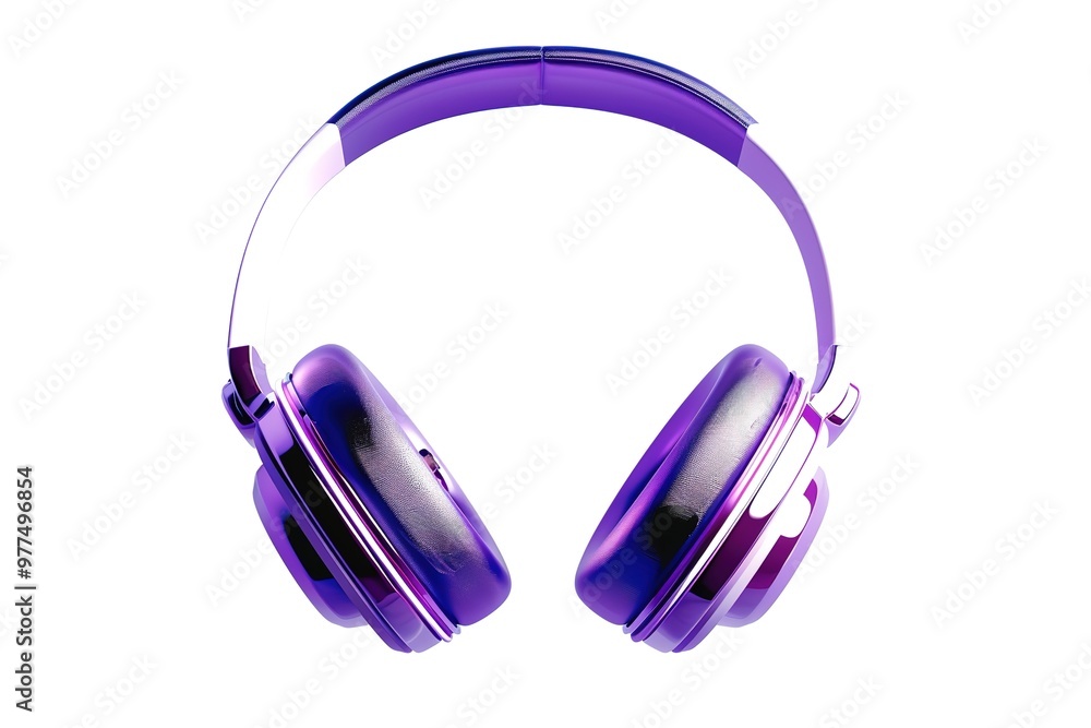 Stylish headphones on color background, top view Stylish headphones on color background, top view
