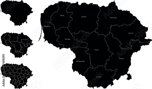 LITHUANIA MAP with its administrative divisions and regions	

