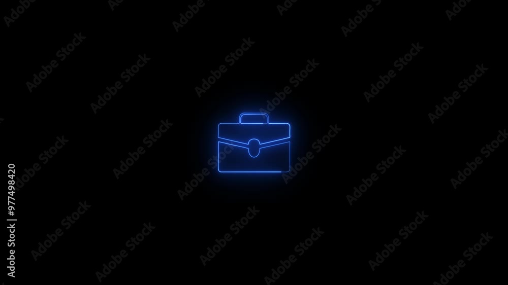 Neon bag icon animated on a black background. Neon bag icon animated on a black background.