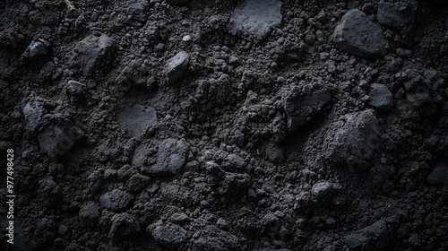 Close-Up of Black Soil Surface