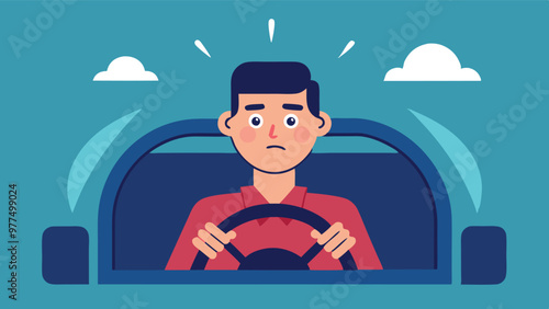 Driver frustrated and angry with traffic jams and accident prevention