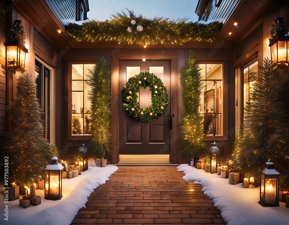 christmas entryway large wreath twinkling lights christmas entryway large wreath twinkling lights