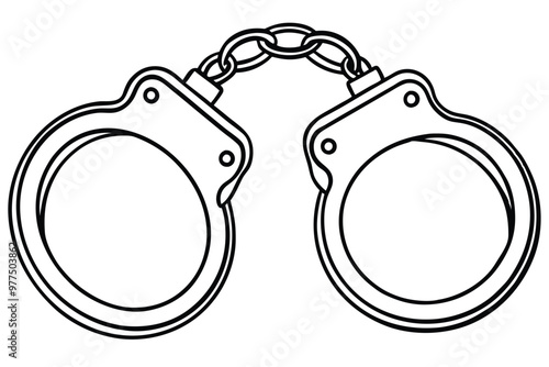 Handcuffs vector silhouette isolated on a white background