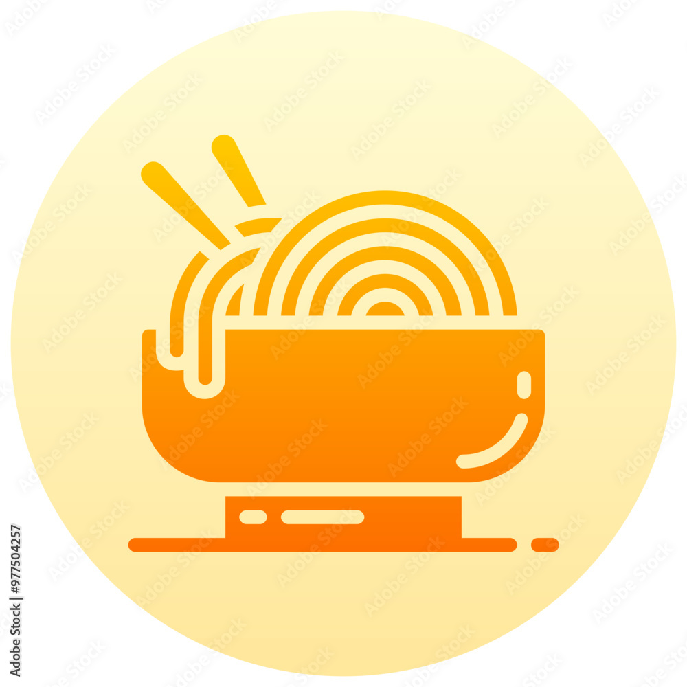 noodle round gradient vector icon noodle round gradient vector icon