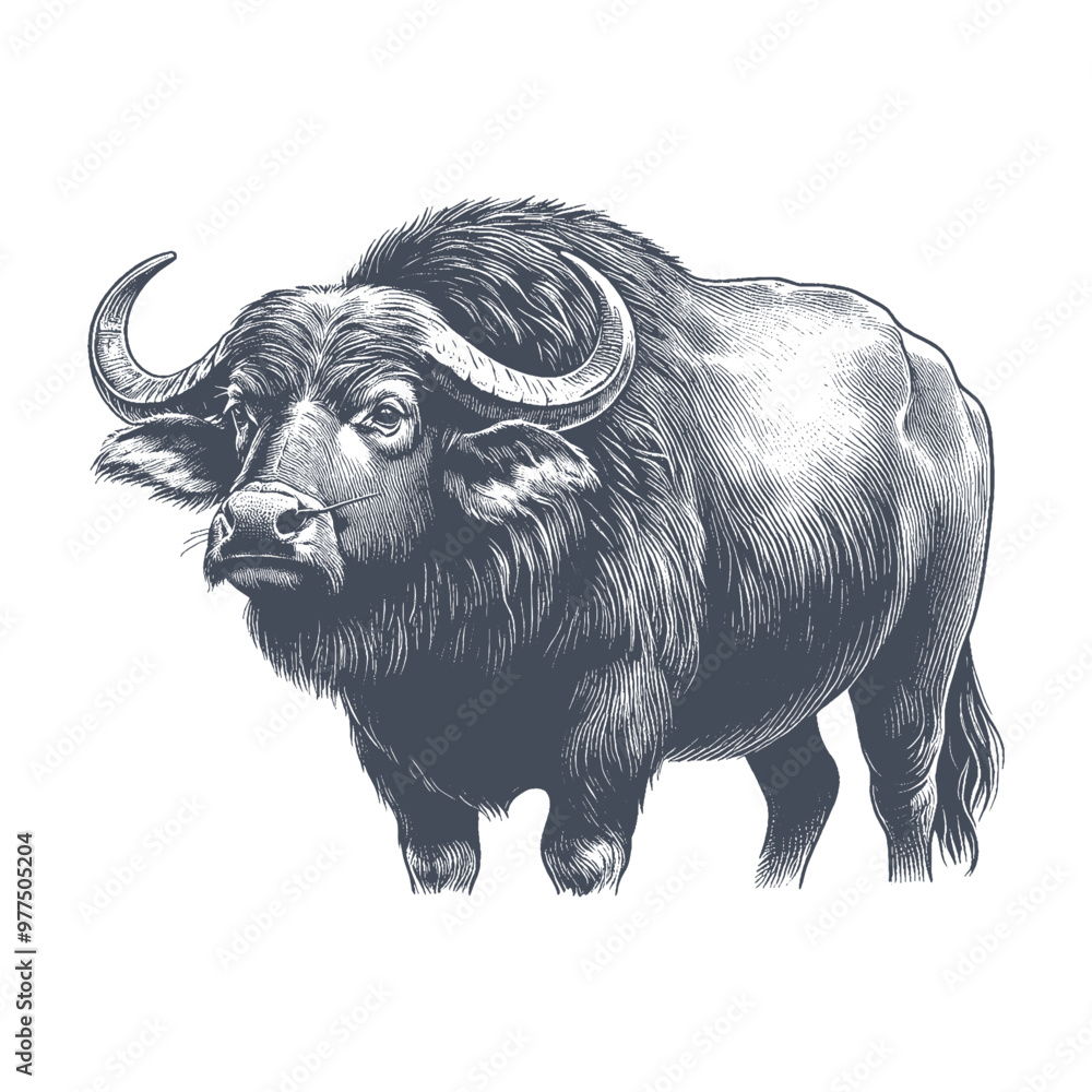 Naklejka premium buffalo vector illustration