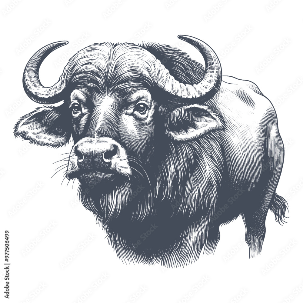 Naklejka premium buffalo vector illustration