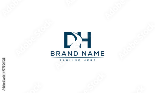 Logo design letter DH . Elegant modern. Vector template.