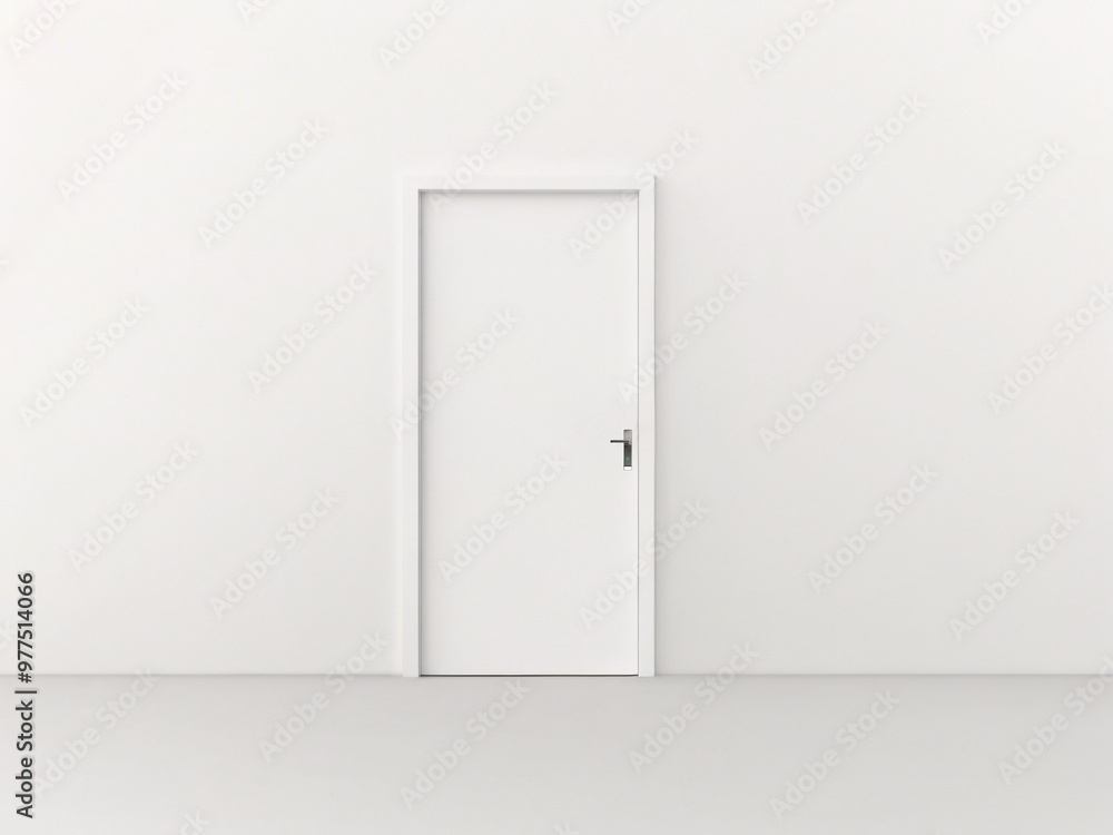 White door mock up isolated on white background, copy space White door mock up isolated on white background, copy space