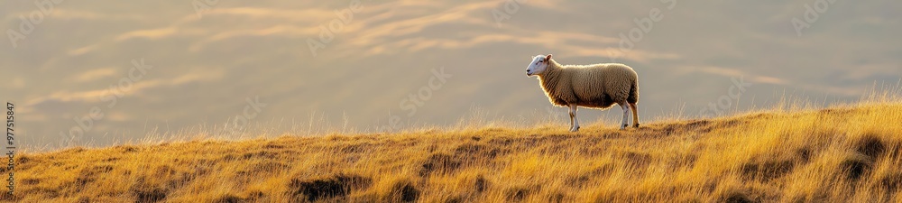 A Sheep Standing on a Hill A Sheep Standing on a Hill