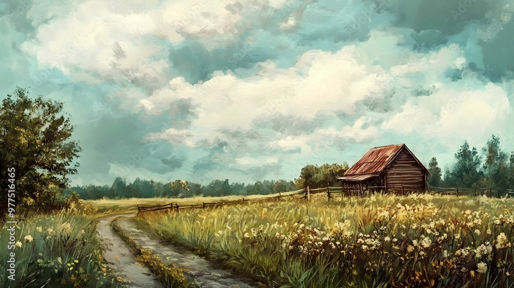Country side landscape paint Country side landscape paint
