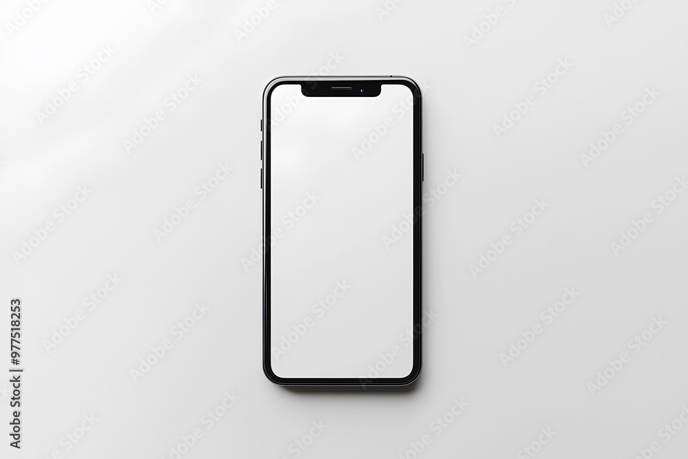 Smartphone with a blank screen on a white background. Smartphone mockup closeup isolated on white background. Smartphone with a blank screen on a white background. Smartphone mockup closeup isolated on white background.