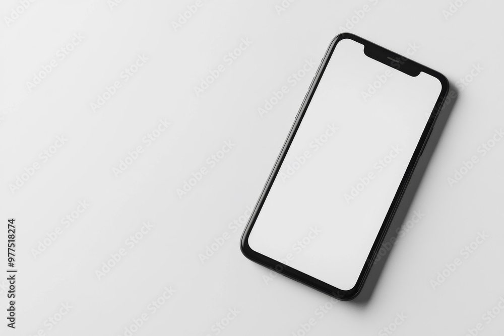 Smartphone with a blank screen on a white background. Smartphone mockup closeup isolated on white background. Smartphone with a blank screen on a white background. Smartphone mockup closeup isolated on white background.