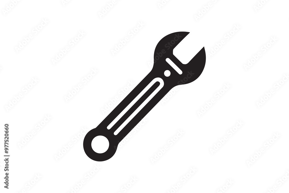 simple black an white wrench and screwdriver vector silhouette isolated on a white background simple black an white wrench and screwdriver vector silhouette isolated on a white background