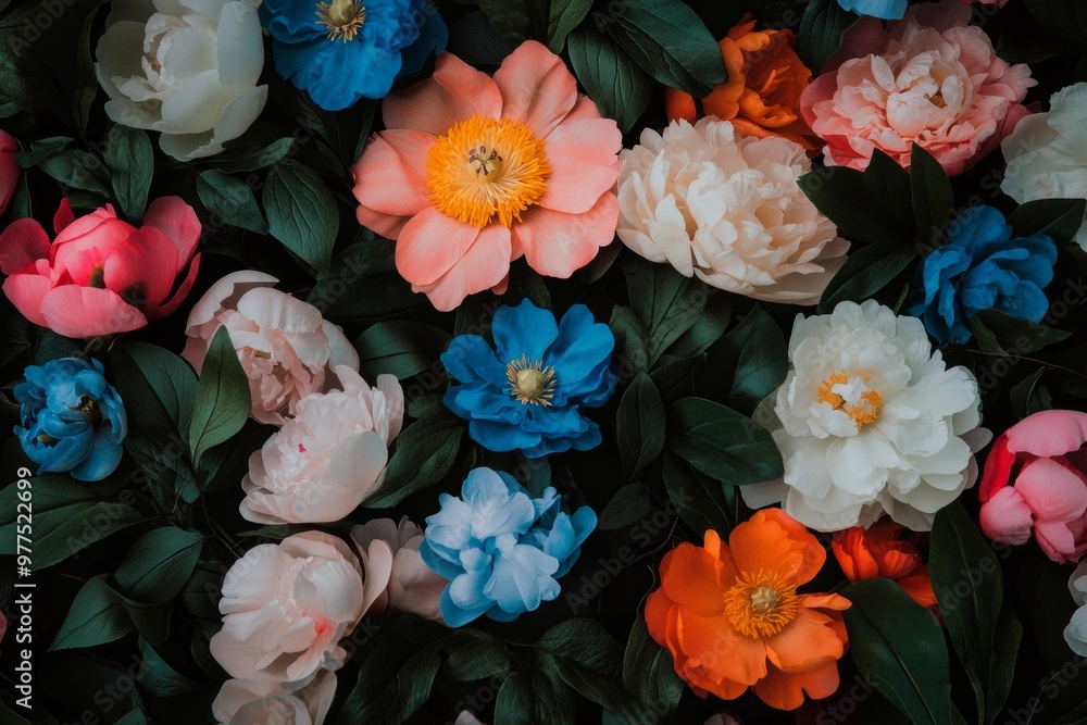 custom made wallpaper toronto digitalA colorful flower garden with delicate petals and pleasant scent on the background. Stock image.