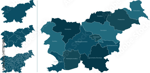 SLOVENIA MAP with its administrative divisions and regions