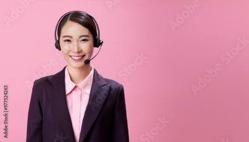 20代のオペレーターのアジア人の女性。（An Asian female operator in her 20s.）
 photo