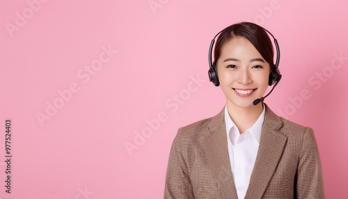 20代のオペレーターのアジア人の女性。（An Asian female operator in her 20s.）
 photo