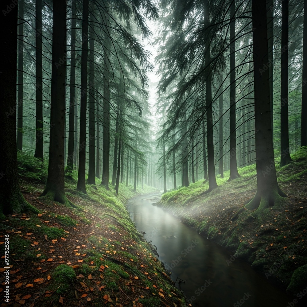 Obraz premium Serene Forest Stream