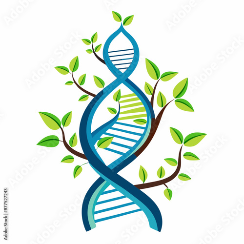 a dna strand with branches growing out of it