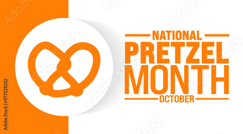National Pretzel Month background or banner design template is observed every year in October. Holiday concept. Template for card, poster, placard, template. eps 10