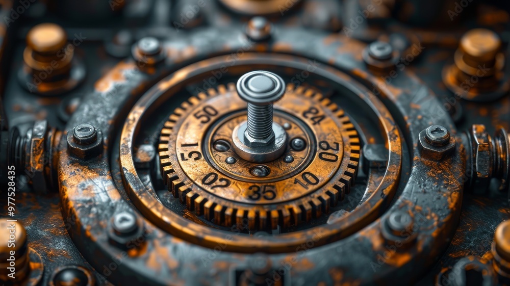 A mysterious, moody depiction of a lock on a large, heavy door, with the keyhole glowing faintly as if inviting discovery A mysterious, moody depiction of a lock on a large, heavy door, with the keyhole glowing faintly as if inviting discovery