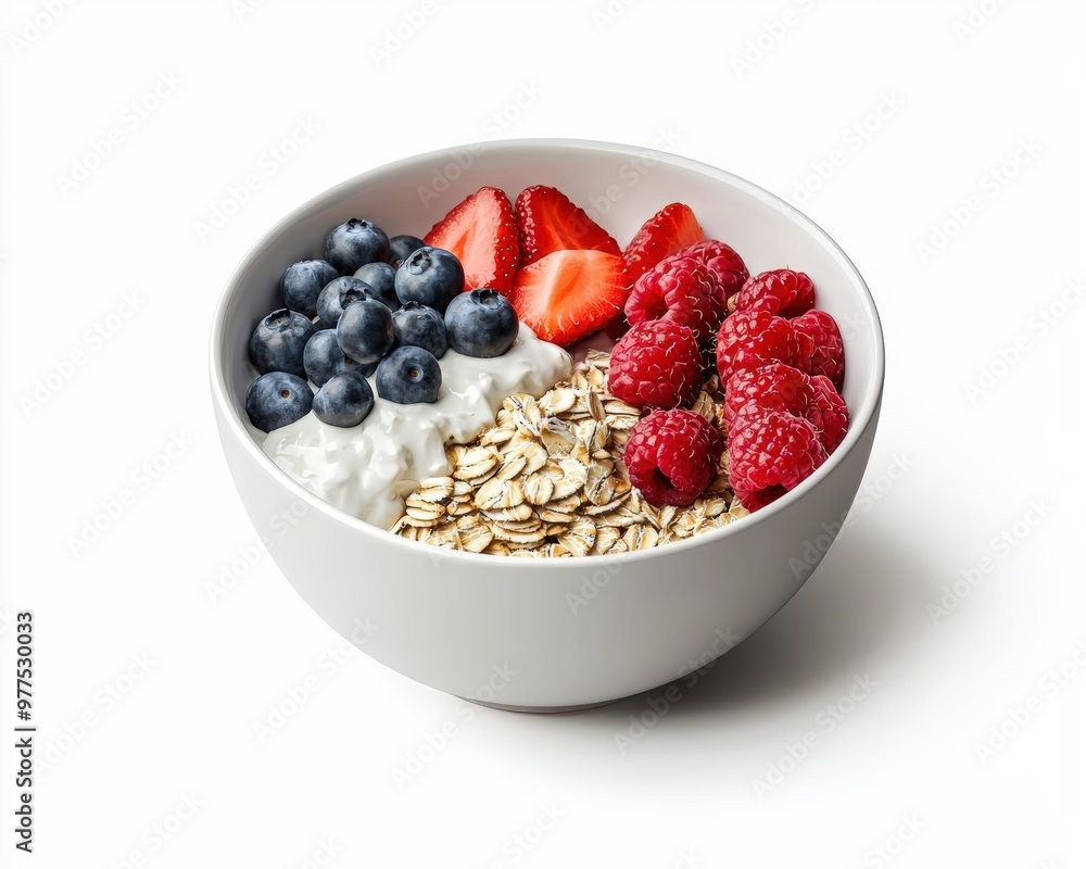 A healthy bowl of oatmeal topped with fresh berries, perfect for a nutritious breakfast or snack. A healthy bowl of oatmeal topped with fresh berries, perfect for a nutritious breakfast or snack.