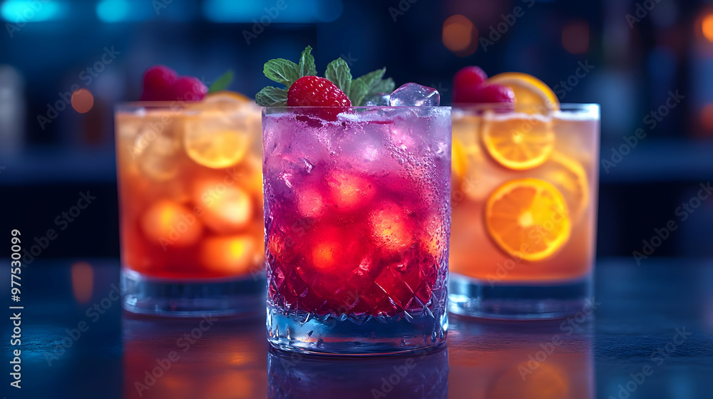Refreshing Summer Drink with Raspberry and Mint - Photo Refreshing Summer Drink with Raspberry and Mint - Photo