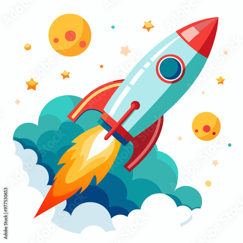 a rocket launching into space