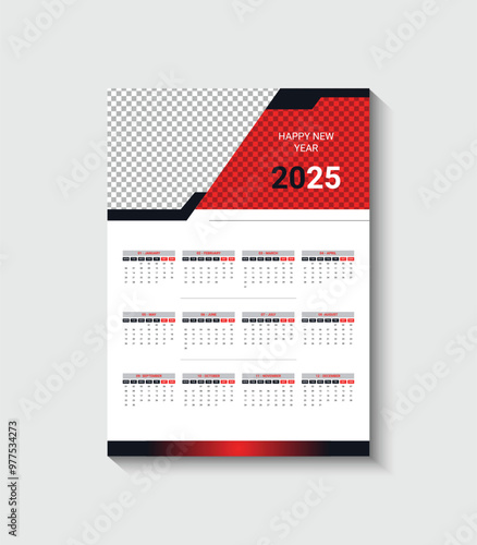 2025 wall calendar template