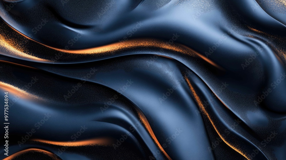 Fototapeta premium Fluid Metallic Abstract Organic Shapes with Textured Patterns