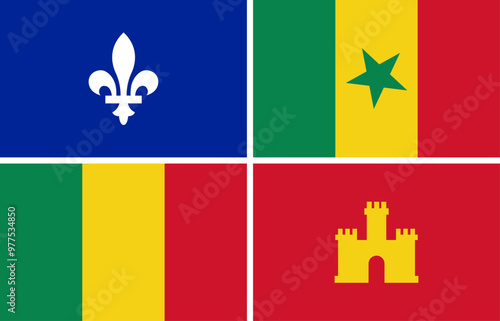 Vászonkép Creole flag vector illustration design template.