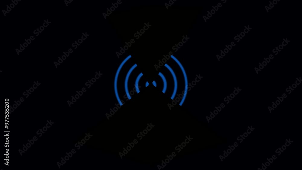4K Radio waves animation on black background. Digital radio waves white circle diffusion animation. 4k. 4K Radio waves animation on black background. Digital radio waves white circle diffusion animation. 4k.