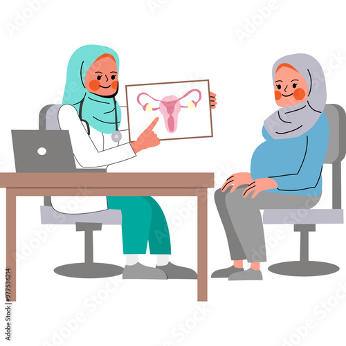Pregnancy Muslim Woman Consultation Gynecology