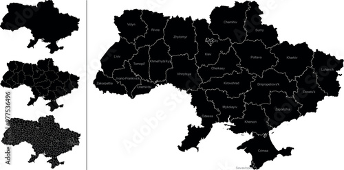 UKRAINE MAP with its administrative divisions and regions