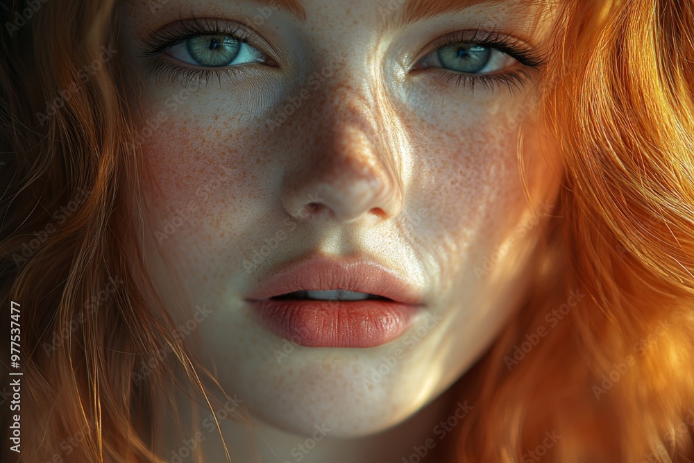 Close-up portrait of beautiful girl with freckles. Close-up portrait of beautiful girl with freckles.