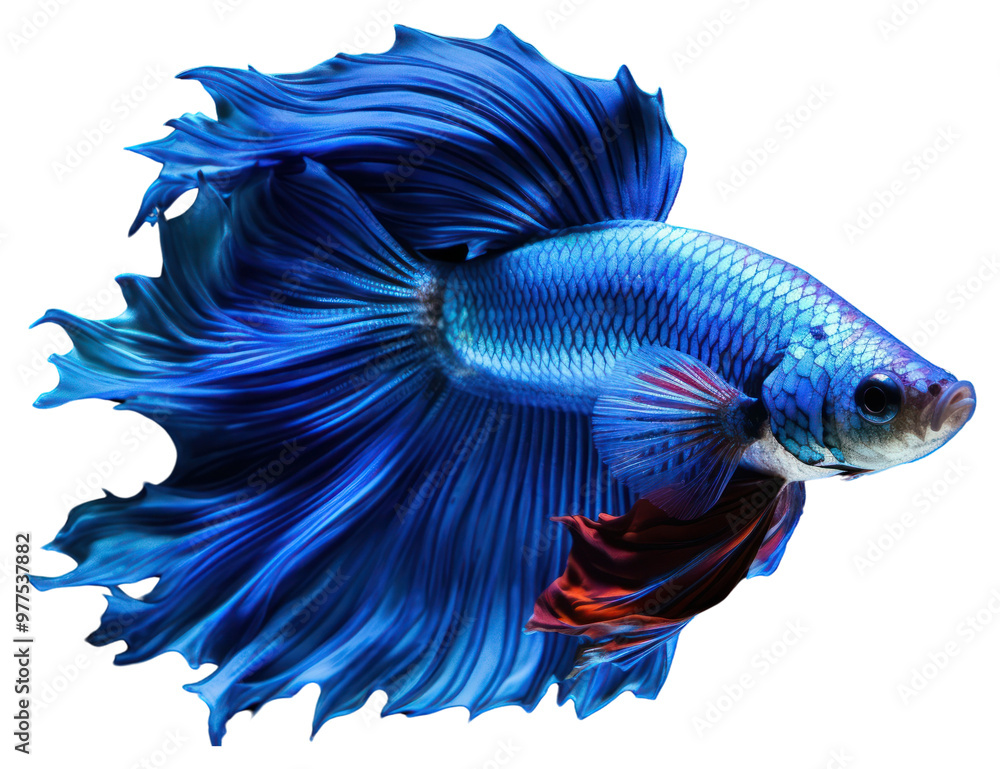 Fototapeta premium Vibrant blue betta fish
