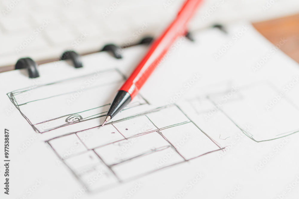 Hand-Drawn Kitchen Layout Sketch Hand-Drawn Kitchen Layout Sketch