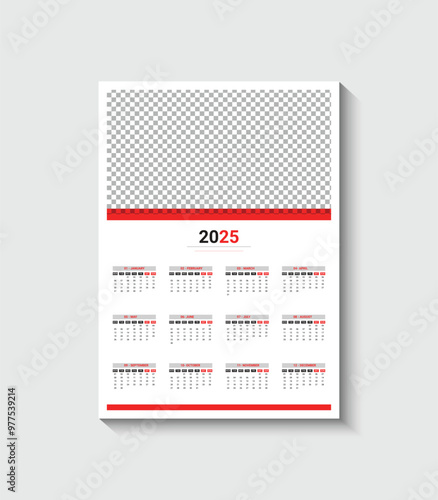 2025 wall calendar template