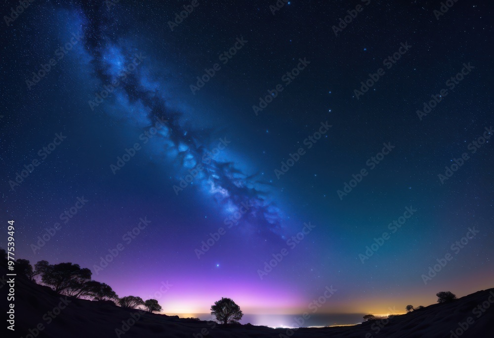 Fototapeta premium breathtaking night sky filled dazzling celestial cosmic wonders illuminating darkness above, stars, cosmos, galaxy, universe, twinkling, beauty, astronomy