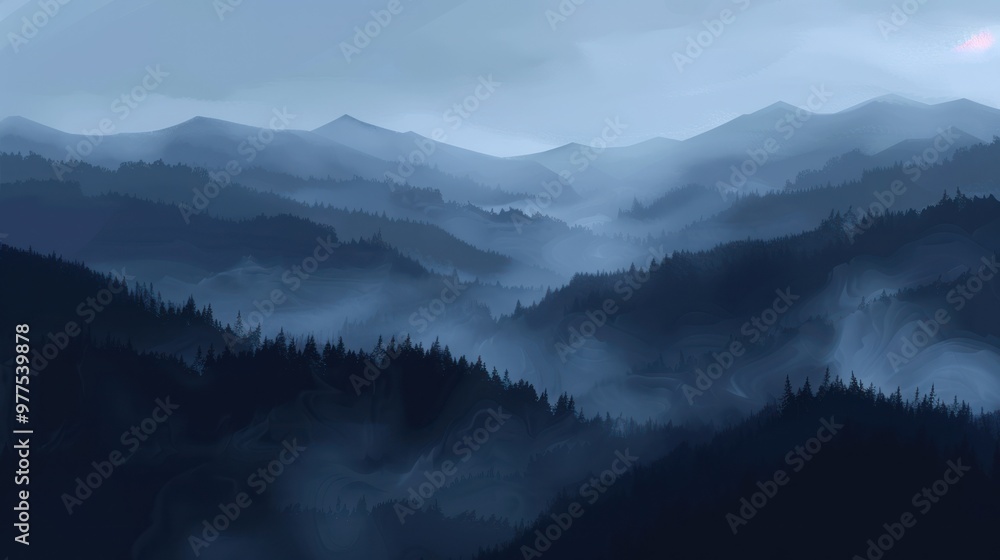 Fototapeta premium Misty Mountain Landscape