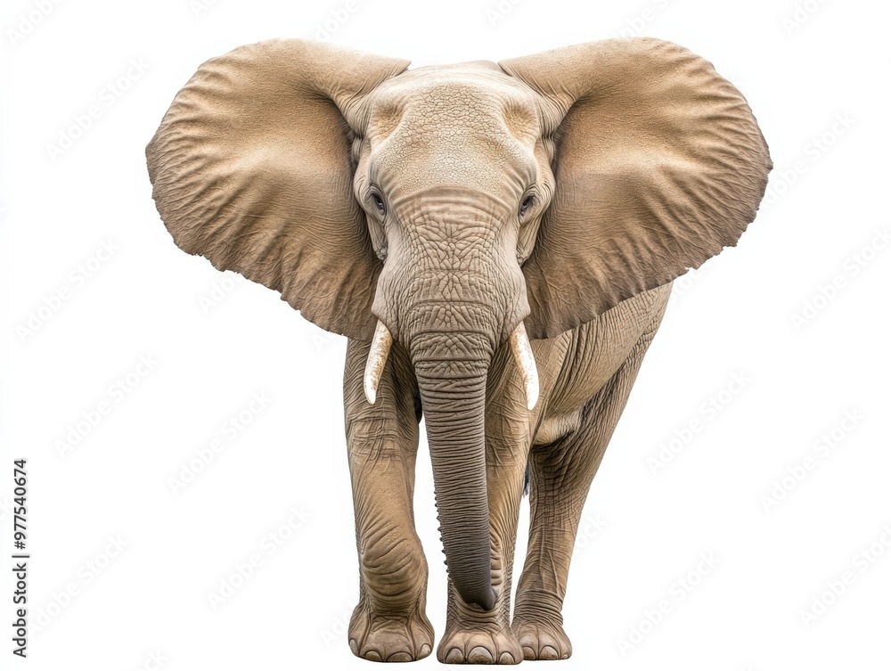 Obraz premium Elephant Ears. African Elephant Mammal Standing Tall in Wild African Wildlife