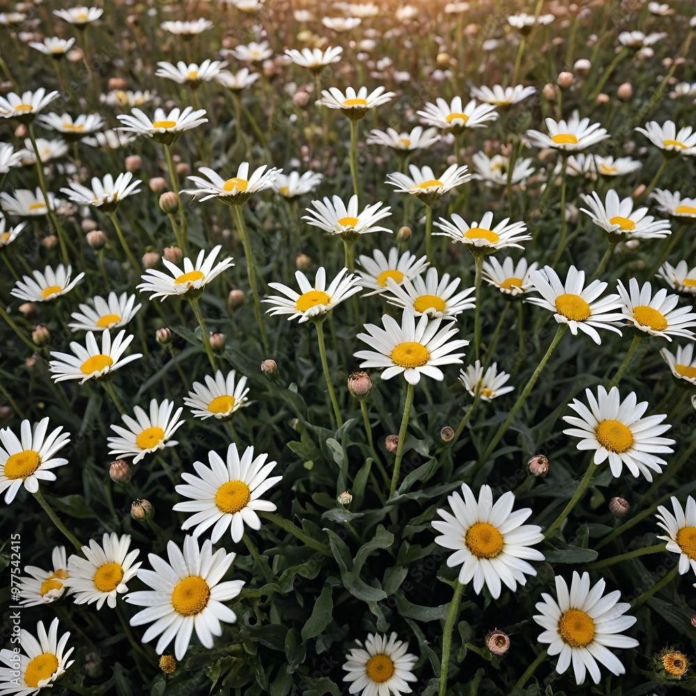 beautiful fully bloomed daisy flower field background beautiful fully bloomed daisy flower field background